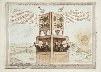 Opposition Telegraphs, or The Little Second Sighted Lawyer Giving a True Specimen of Patriotic Information, 21st June 1798