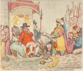 Presentation of the Mahometan Credentials - or - The Final Resource of French Atheists (from: Caricature, vol. 2)