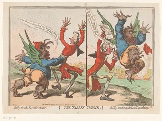 Caricature of William Pitt and Charles Fox, 1797