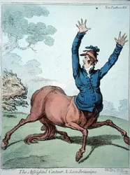 The Affrighted Centaur and the Lion Britanique, published by Hannah Humphrey in 1799