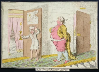 The Grand-Signior Retiring, published by Hannah Humphrey in 1796