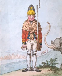 The Leadenhall Volunteer, Dressed in His Shawl, Published by Hannah Humphrey in 1797