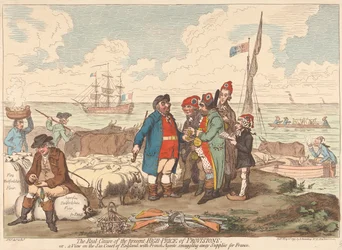 The Real Cause of the Present High-Price of Provisions or A View on the Sea Coast of England, with French Agents Smuggling Away Supplies for France