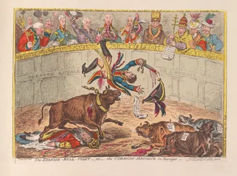 The Spanish Bull Fight or the Corsican Matador in Danger, pub. 1805