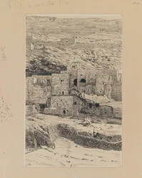 A corner of the village of Siloam, illustration from The Life of Our Lord Jesus Christ
