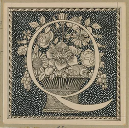 Capital Letter Q, illustration from The Life of Our Lord Jesus Christ