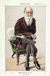 Charles Darwin, Men of the Day, No. 33, Natural Selection, from Vanity Fair, pub. 1871