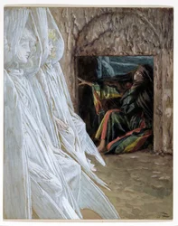 Mary Magdalene Questions the Angels in the Tomb, illustration for The Life of Christ