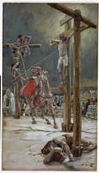 One of the Soldiers with a Spear Pierced His Side, illustration for The Life of Christ