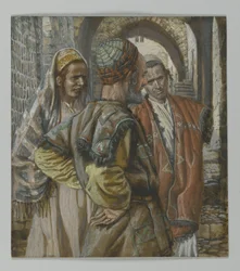 Simon the Cyrenian and His Two Sons Alexander and Rufus, illustration from The Life of Our Lord Jesus Christ