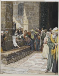 The Adulterous Woman - Christ Writing upon the Ground, illustration from The Life of Our Lord Jesus Christ