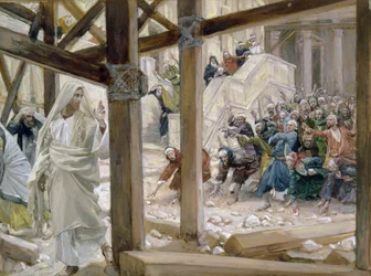 The Jews took up Stones to Cast at Him, illustration for The Life of Christ