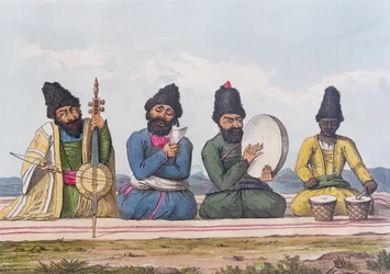 Persian Musicians from A Second Journey through Persia 1810-16, engraved by Theodore H.A. Fielding, 1818