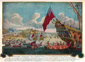 The Landing of Troops from New England on the Island of Cape Breton to Attack Louisbourg