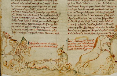 13th-Century English Manuscript Showing Mongol Troops Committing Atrocities