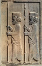 A sculpted relief at Persepolis, Darius I began building his ceremonial capital