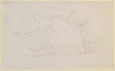 A Girl Reclining on a Couch, Reading