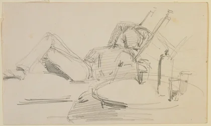 A Man Reclining on a Bed