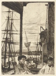 Rotherhithe (Wapping), from the Thames Set (A Series of Sixteen Etchings of Scenes on the Thames and Other Subjects)