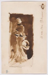 Sketch after "Arrangement in Brown and Black: Portrait of Miss Rosa Corder"