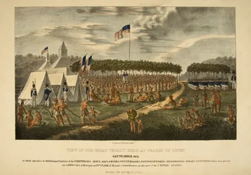 View of the Great Treaty Held at Prairie du Chien, September 1825