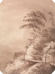 Footbridge over Hilly Stream