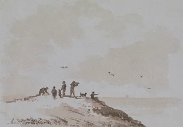 Observers on a Hill Overlooking the Sea