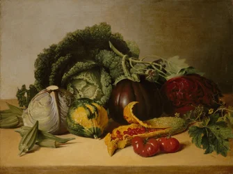 Still Life: Balsam Apple and Vegetables
