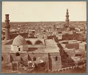 Egypt. Cairo. General view - in the background, the madrasa-mausoleum of Umm As-Sultan Sza