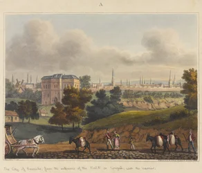 The City of Brussels, from the Entrance to the Foret de Soignes, with the Barrier, 1815, from 