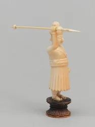 Black pawn, chess piece, India, circa 1820