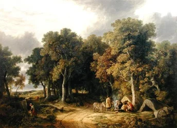 Encampment in a Wooded Landscape