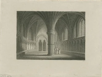 Interior of Lichfield Cathedral - Chapter House (engraving)