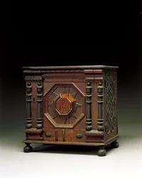 The Joseph and Bathsheba Pope Carved and Applied Valuables Cabinet, Salem, Massachusetts, 1679