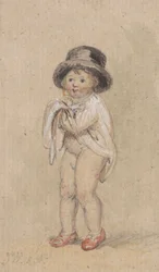 A Little Boy with Red Shoes (Child with Red Shoes and a Top Hat)