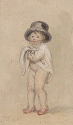A Little Boy with Red Shoes