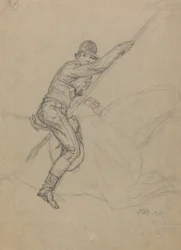 Sir Charles Blunt Hunting the Boar and Escaping from the Tiger: a Study for One of a Set of Four Paintings by Ward Executed in 1815