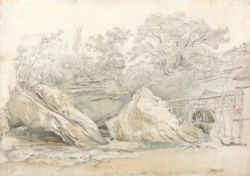 Watermill in a Rocky Landscape
