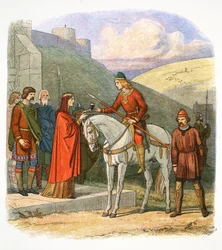 Edward the Martyr arriving at Corfe, Dorset, 978