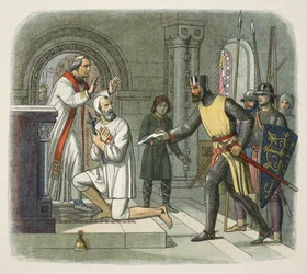 Hubert taken from sanctuary at Boisars, 1232, from A Chronicle of England BC 55 to AD 1485, pub. London