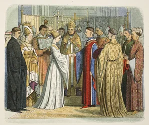 Marriage of Henry V and Katherine of France, 2 June 1420, from A Chronicle of England BC 55 to AD 1485, pub. London, 1863