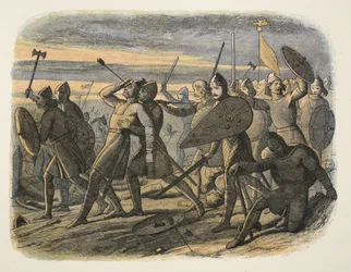 The Death of Harold II at the Battle of Hastings, 1066, from A Chronicle of England BC 55 to AD 1485, pub. London, 1863