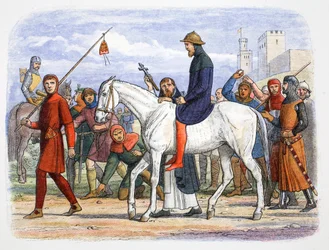 Thomas, Earl of Lancaster, being led to execution, Pontefract, Yorkshire, 1322, 1864