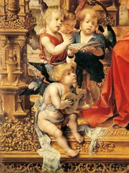 Angels playing musical instruments (detail)