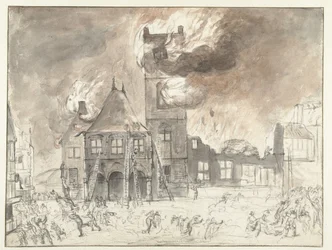 Fire in the Old Town Hall in Amsterdam