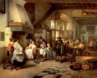 Interior of a Tavern with a Blind Fiddler, 1844