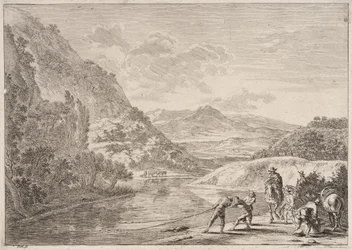 Fishermen by the River Tiber, from the Series Views of Rome and Its Surroundings