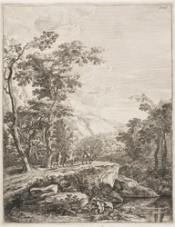 Upright Italian Landscapes: Woman on a Mule
