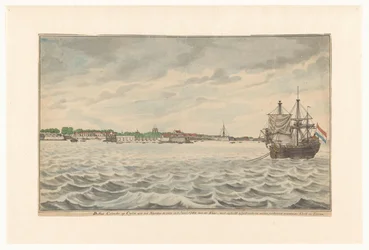 The Town of Colombo in Ceylon Viewed from the North in the Year 1785 from the Roads, with its Demolished Church and Tower, which were being Rebuilt