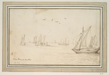 Sailboats, A City in the Distance